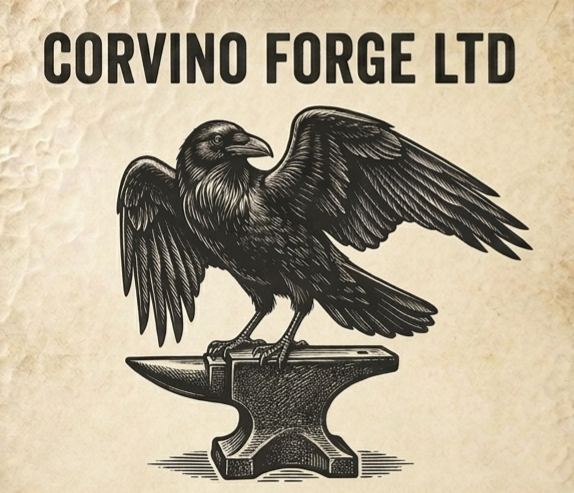 Corvino Forge LTD — a crow upon an anvil