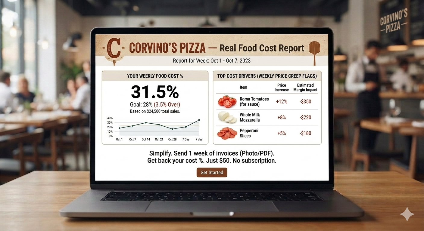 Food Cost Report Dashboard